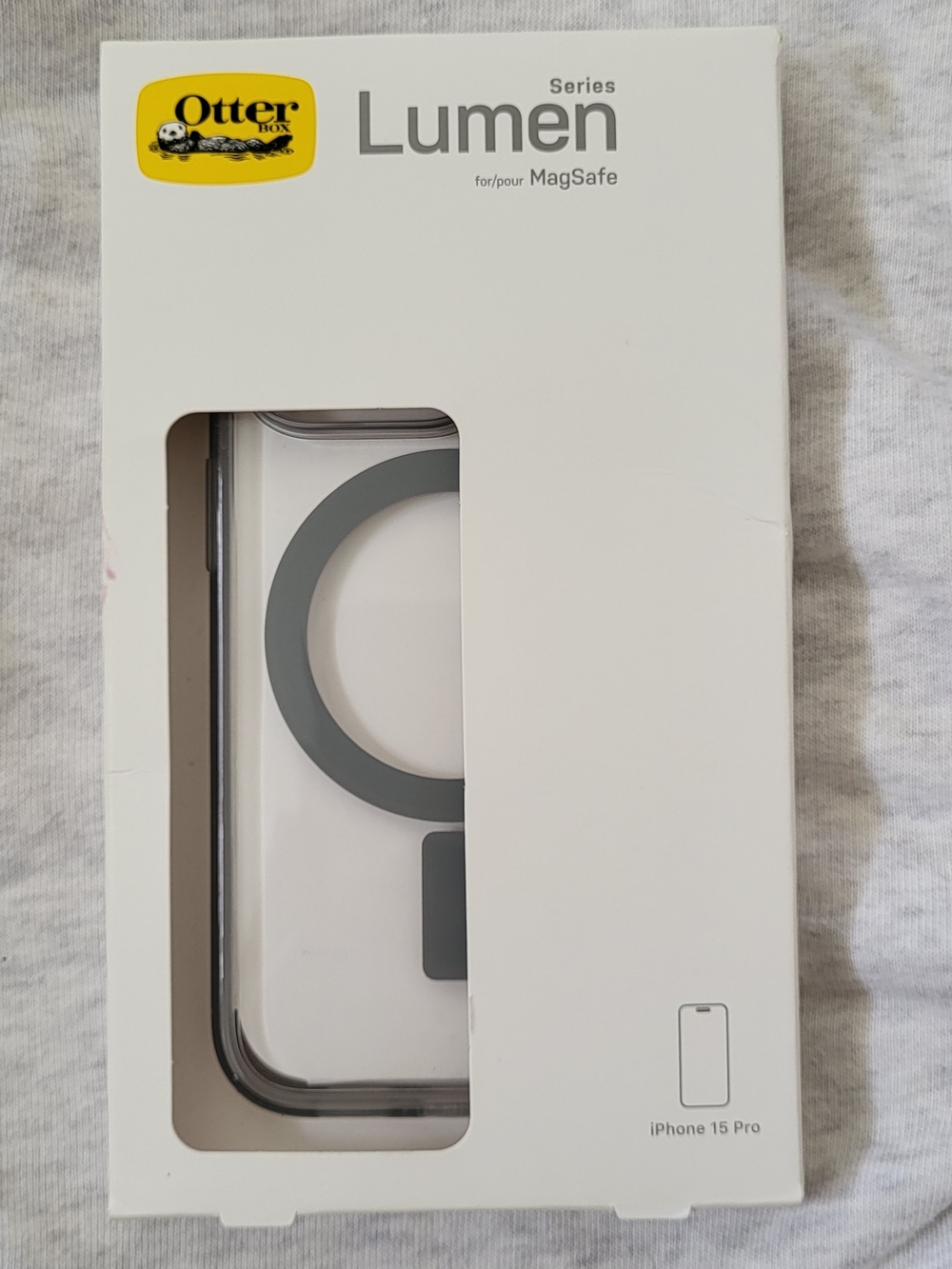 OtterBox Lumen Series MagSafe Clear Case with Gray  iPhone 15 Pro